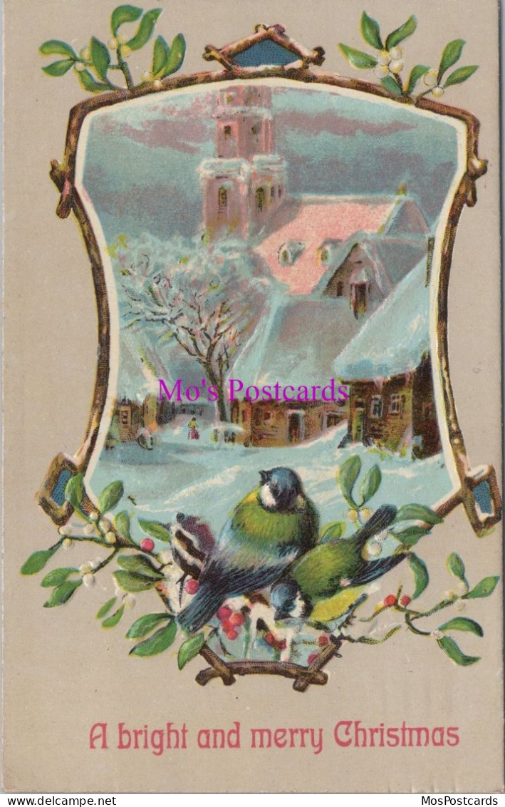 Embossed Greetings Postcard - A Bright And Merry Christmas  DZ198 - Sonstige & Ohne Zuordnung