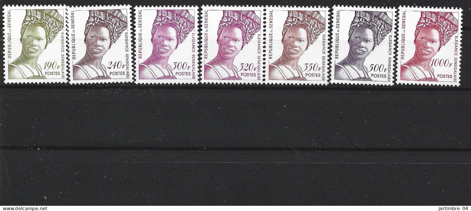 1996 SENEGAL 1218-24** Femme, Coiffes, Série Complète - Senegal (1960-...)