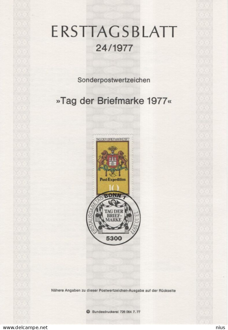 Germany Deutschland 1977-24 Tag Der Briefmarke, Post-Expedition, Stamp Day, Canceled In Bonn - 1974-1980