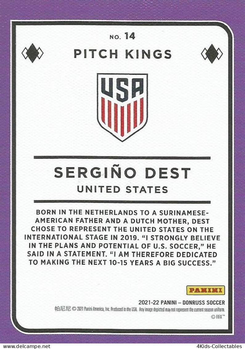 Soccer 2021-22 Panini Donruss PITCH KINGS #14 Sergino Dest - Trading-Karten