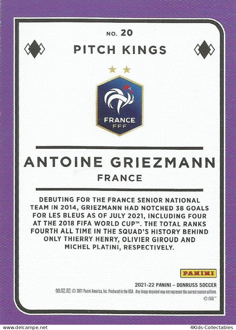 Soccer 2021-22 Panini Donruss PITCH KINGS #20 Antoine Griezmann - Tarjetas