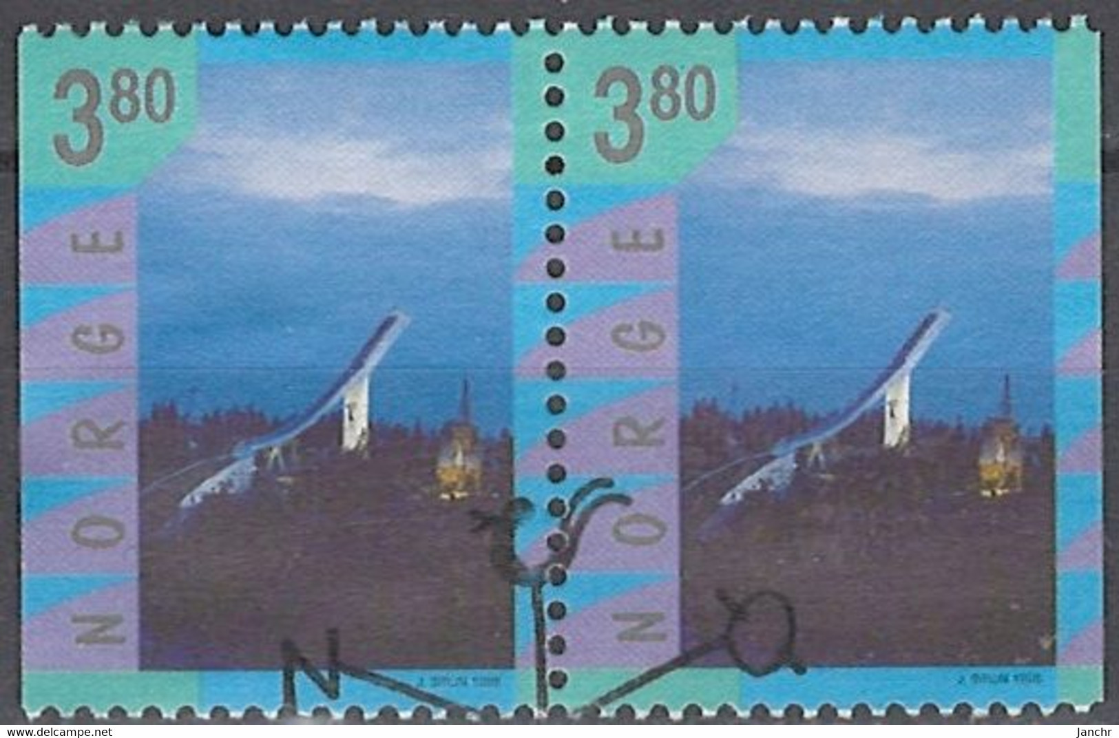 Norwegen Norway 1998. Mi.Nr. 1282 Dl/Dr Pair, Used O - Used Stamps