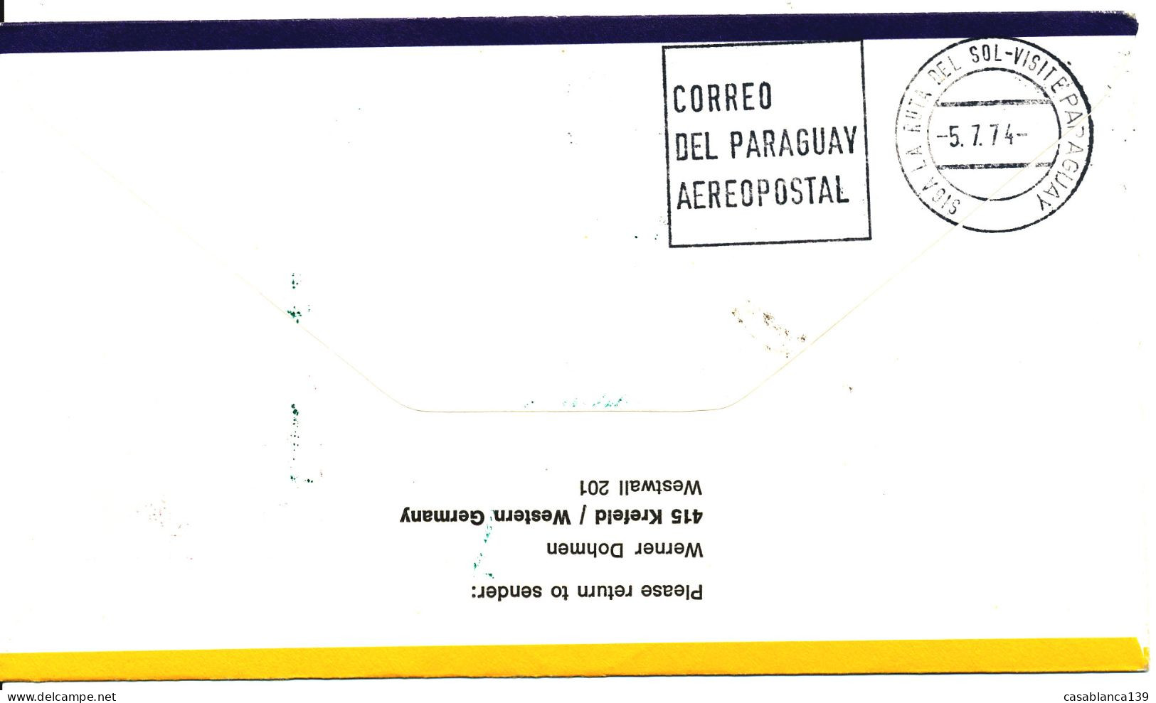 Morocco, First DC10 Flight, FRA-CAS- Asuncion/Paraguay LH 508, W. Mi. 769/70, W/arr. Stamp - Marokko (1956-...)