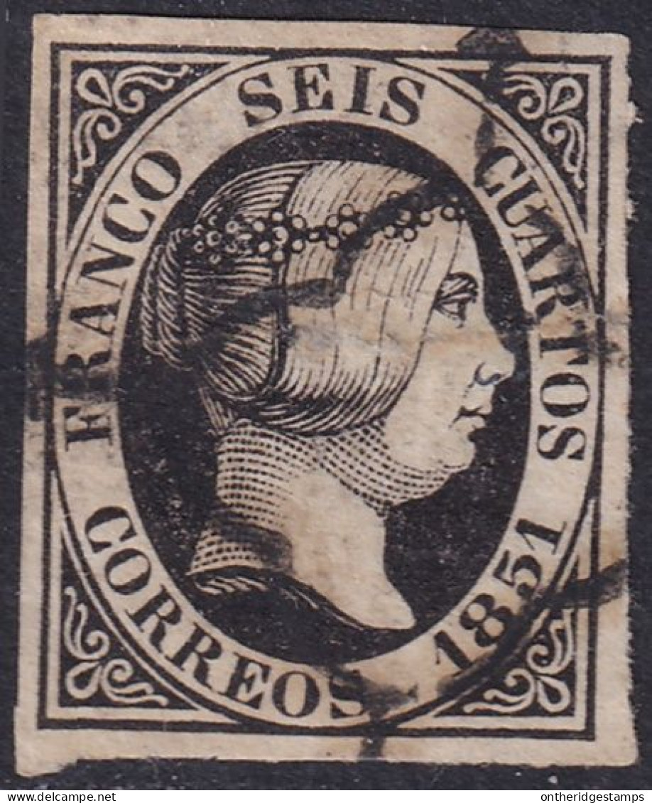 Spain 1851 Sc 6 España Ed 6 Used Spider (araña) Cancel - Used Stamps