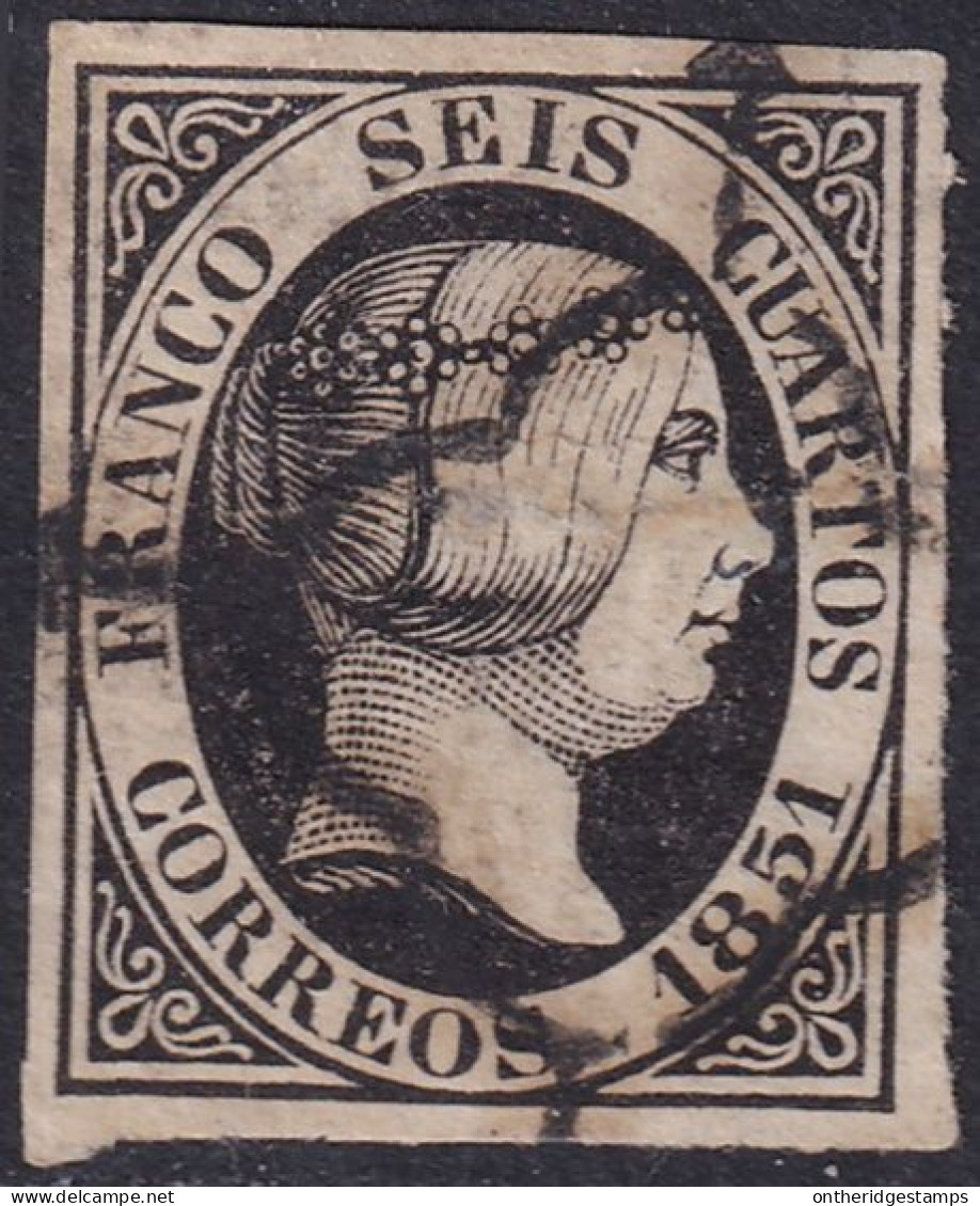 Spain 1851 Sc 6 España Ed 6 Used Spider (araña) Cancel - Oblitérés