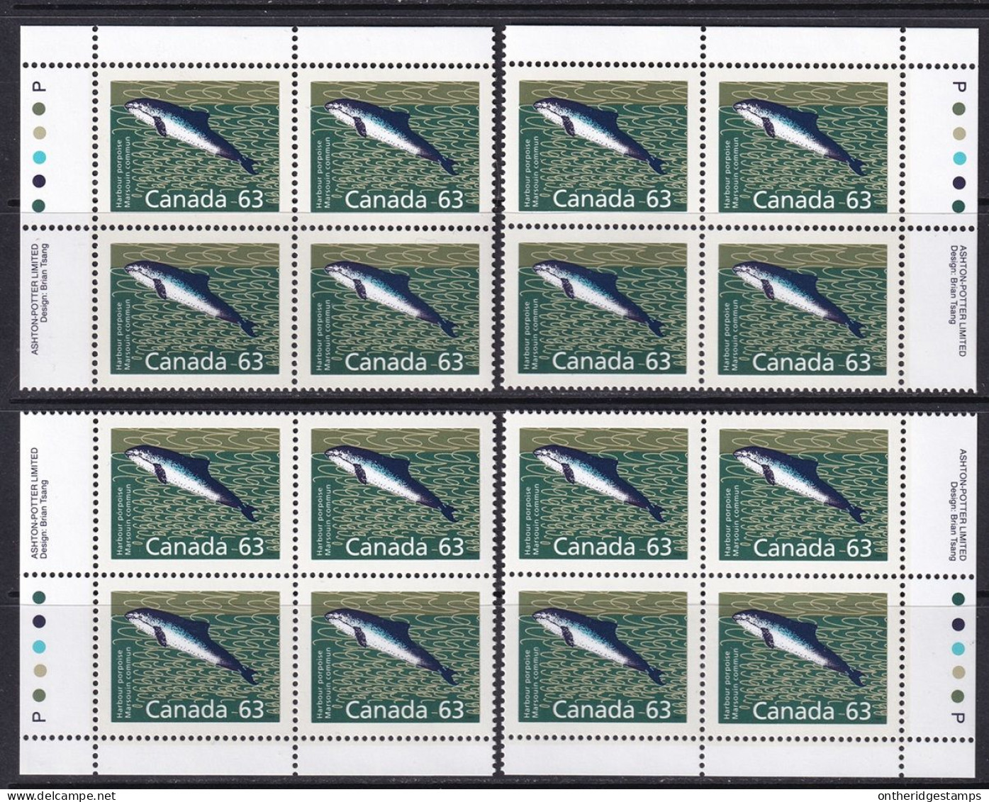 Canada 1990 Sc 1176  Plate Block Set MNH** Perf 14.4x13.8 - Nuovi