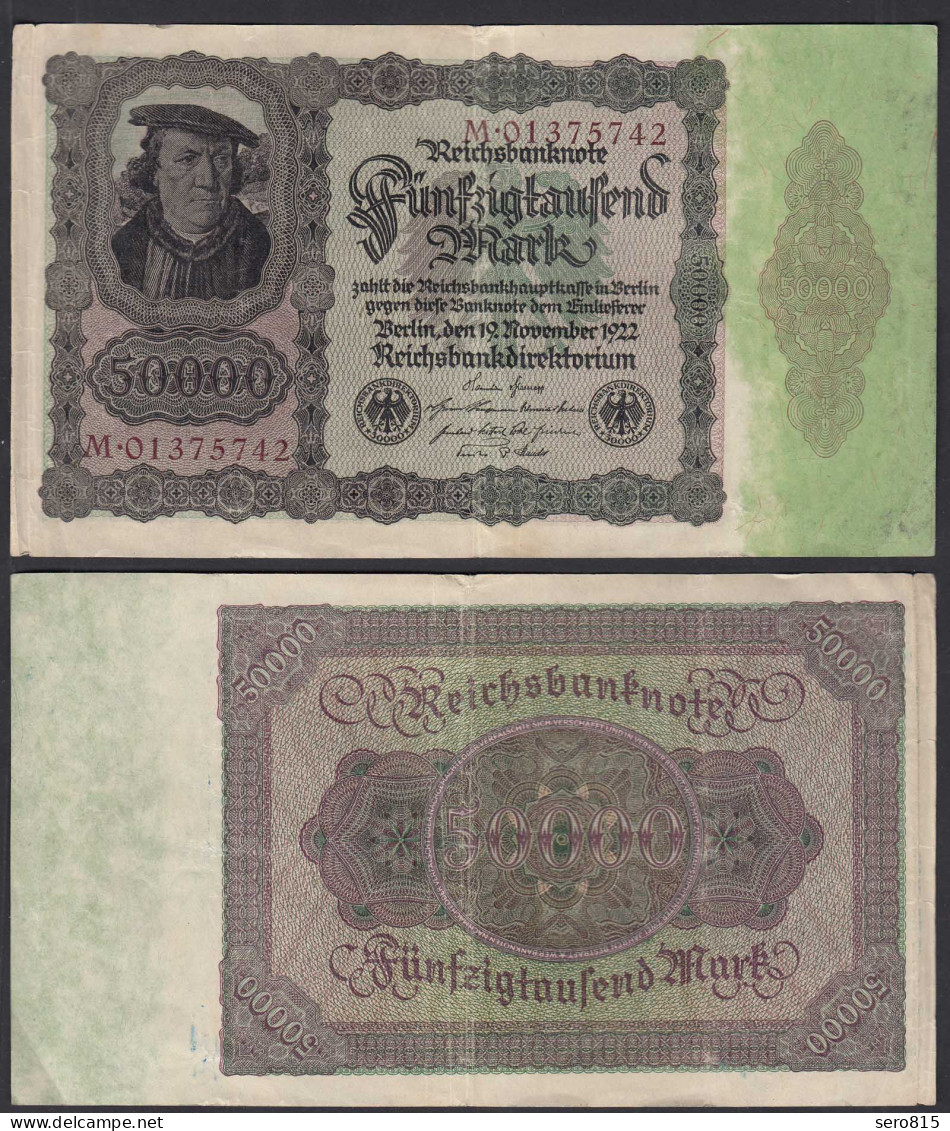 Reichsbanknote - 50.000 50000 Mark 1922 Ro 78 Serie M   (24224 - Andere & Zonder Classificatie