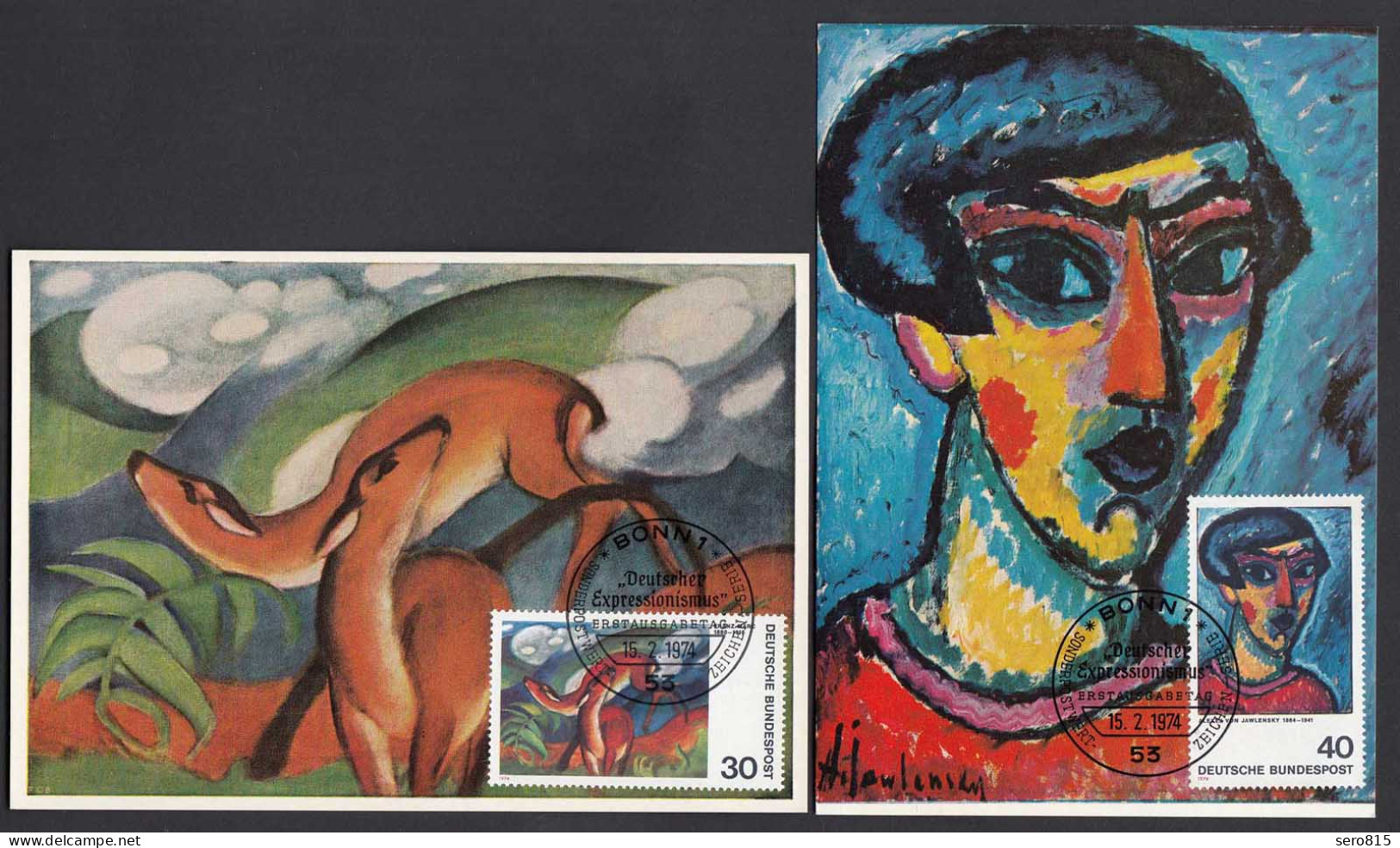 BRD BUND Maximumkarten Mi.798/99 Expressionismus I 1974  (25941 - Andere & Zonder Classificatie