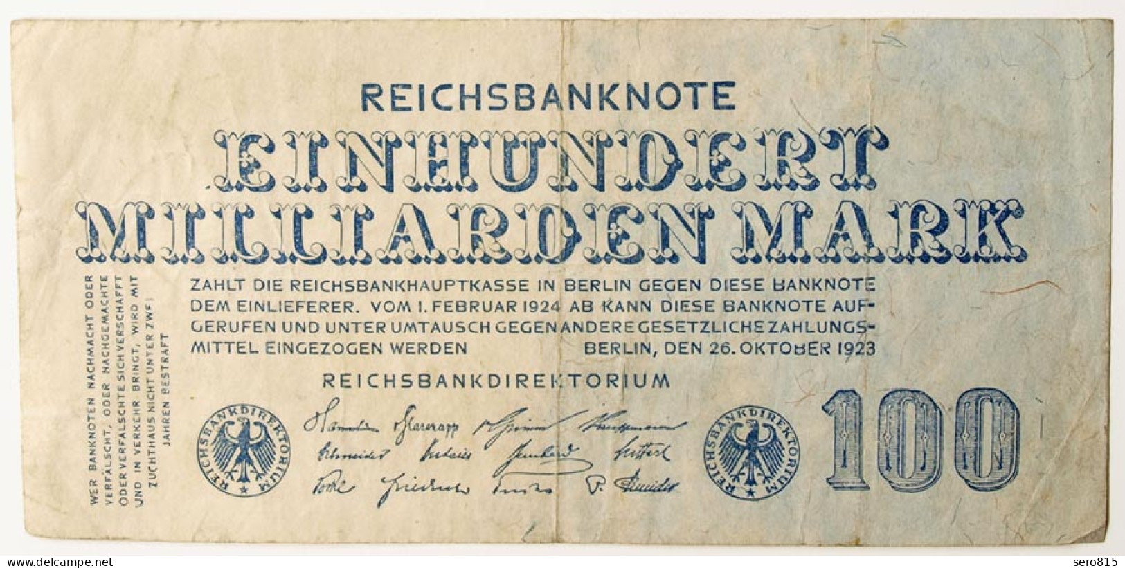 50-Milliarden Mark 1923 Ro 123 Pick 126 F (4)    (cb247 - Andere & Zonder Classificatie