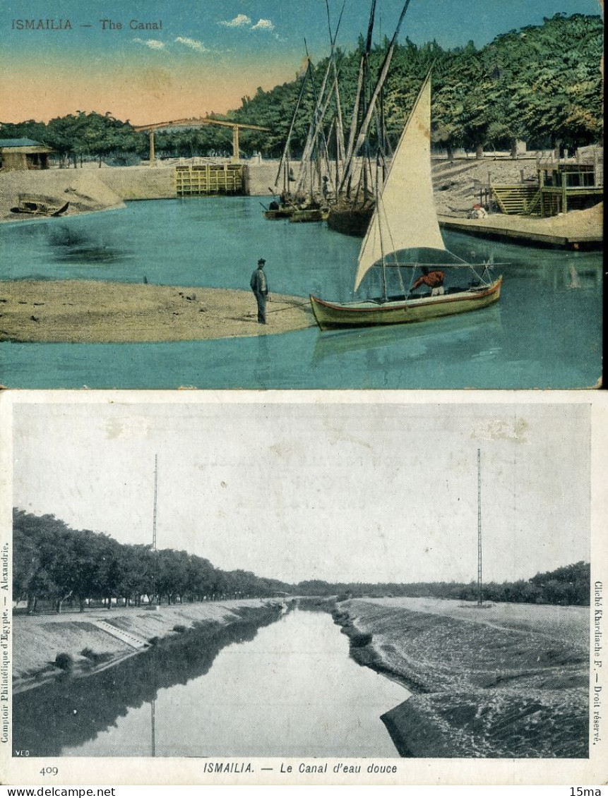 Ismailia Canal Lot De 2 Cartes Postales - Ismailia