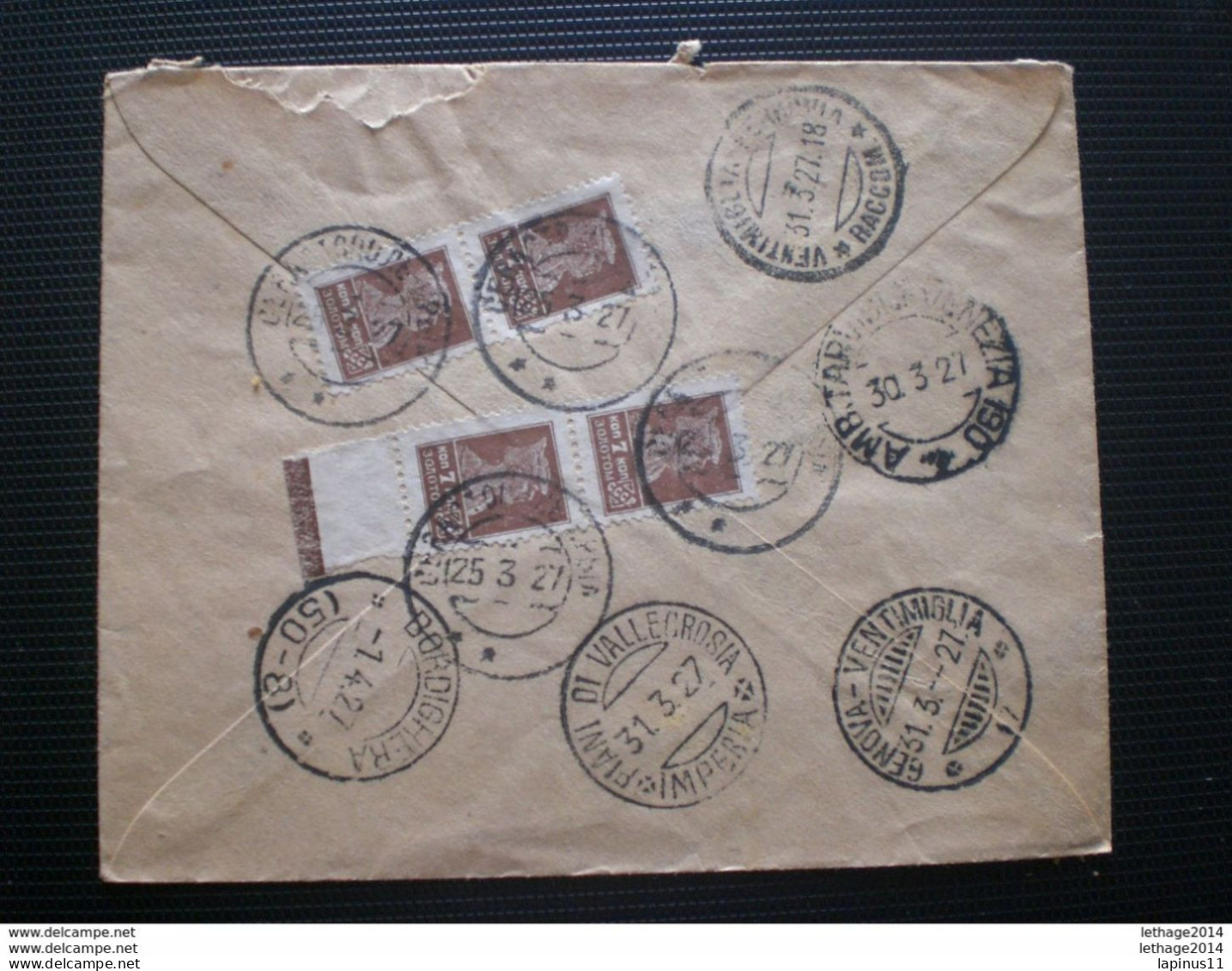 RUSSIA RUSSIE РОССИЯ STAMPS COVER 1927 RUSSIE TO ITALY RRR RIF.TAGG. (75) - Briefe U. Dokumente