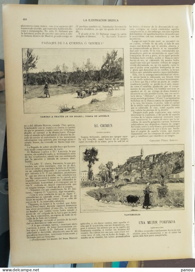 LA ILUSTRACION IBERICA 773 / 23-10-1897 SIAM. VENTIMIGLIA MENTON - Sin Clasificación