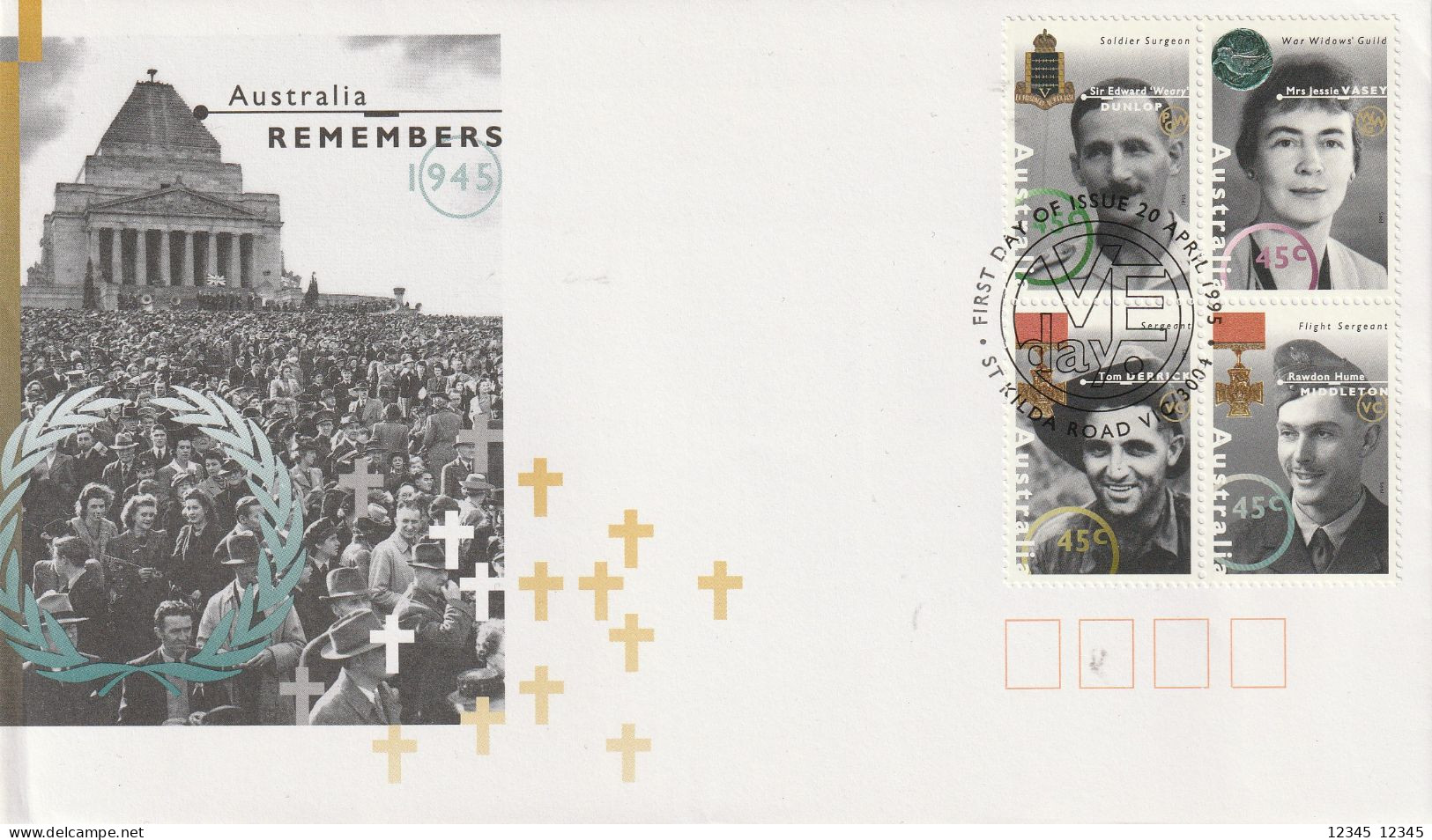 Australië 1995, FDC Unused, Distinguished Personalities From The Time Of The Second World War - Ersttagsbelege (FDC)