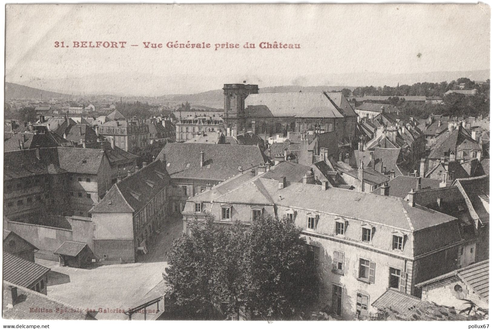 CPA DE BELFORT  (TERRITOIRE DE BELFORT)  VUE GÉNÉRALE PRISE DU CHÂTEAU - Belfort - Ville