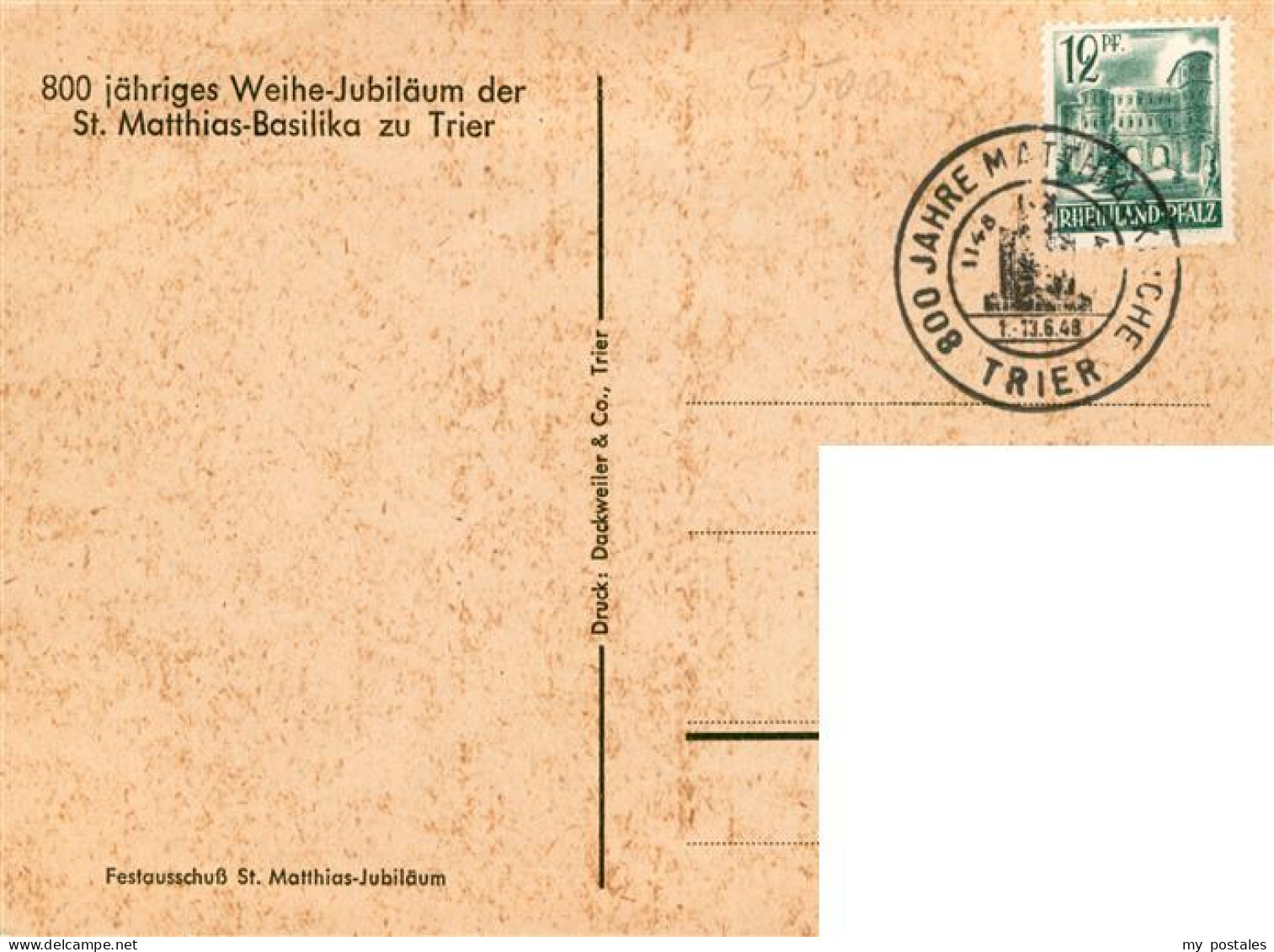 73895539 Trier 800jaehriges Weihe Jubilaeum Der St Matthias Basilika Zeichnung T - Trier