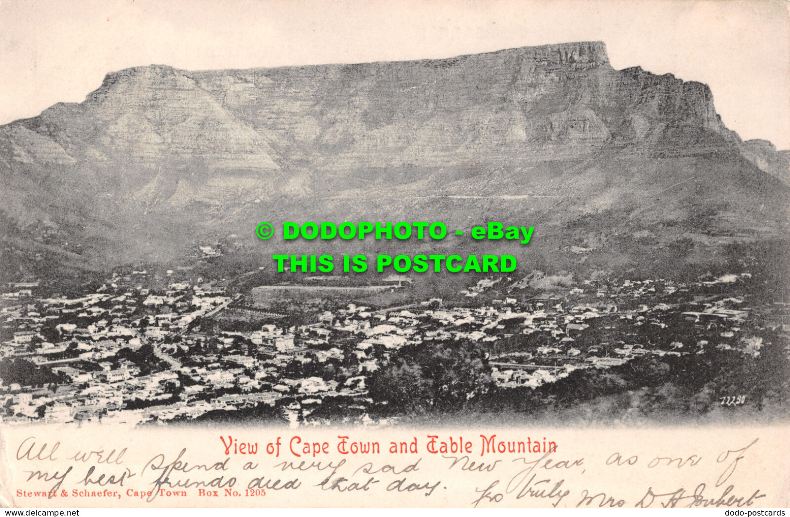 R492921 View Of Cape Town And Table Mountain. Stewart And Schaefer. No. 1205. St - Mondo