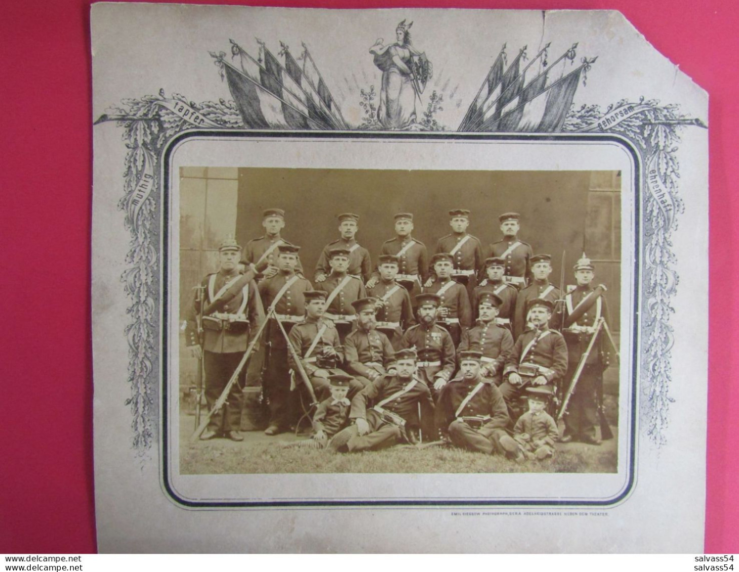 Photo Originale (31X28cm) Militaires Allemands/prussiens - GERA (Thuringe) - Infanterie Regiment 96 (3e Bataillon) (BP) - Régiments