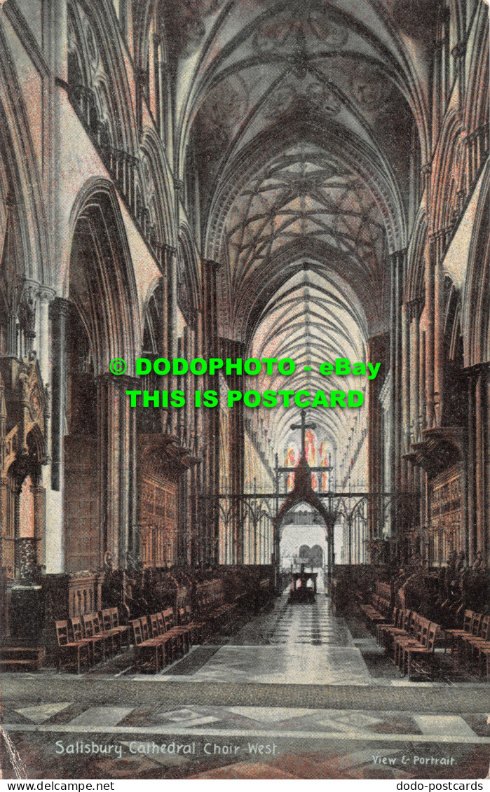 R493556 Salisbury Cathedral. Choir West. View And Portrait. Christian Novels Pub - Mondo