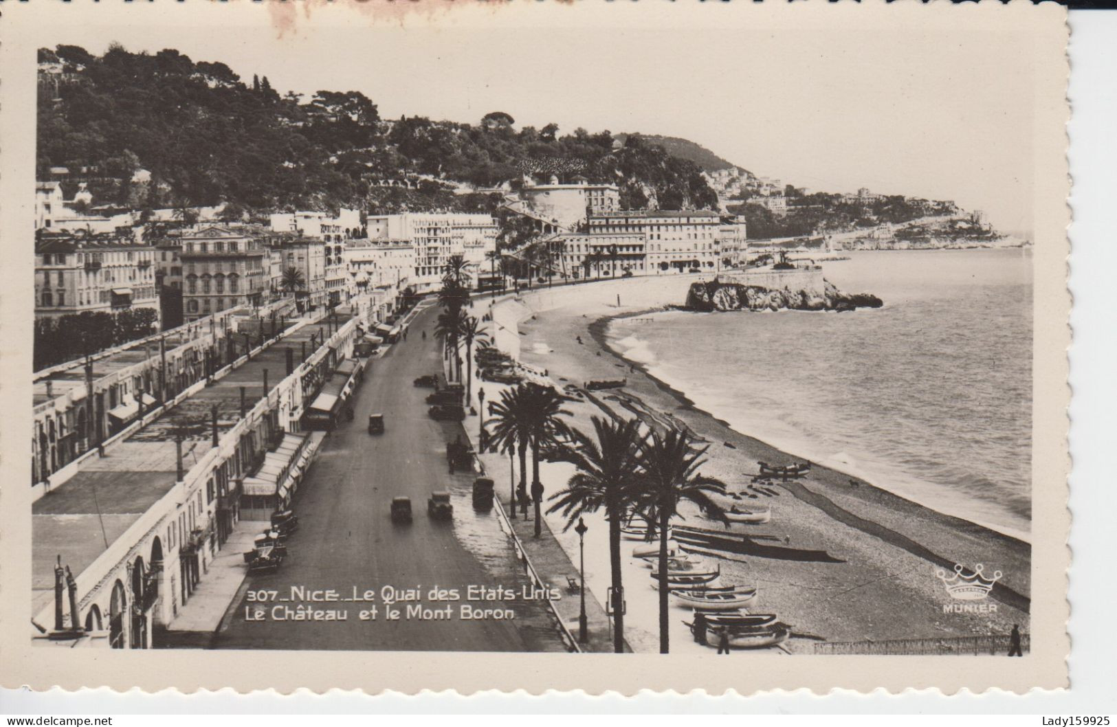 Promenade Des Anglais, Hôtel Ruhl Nice France Animation Tables Parasols, Real Photo B&W  (Miroir) 2sc - Cafés, Hoteles, Restaurantes