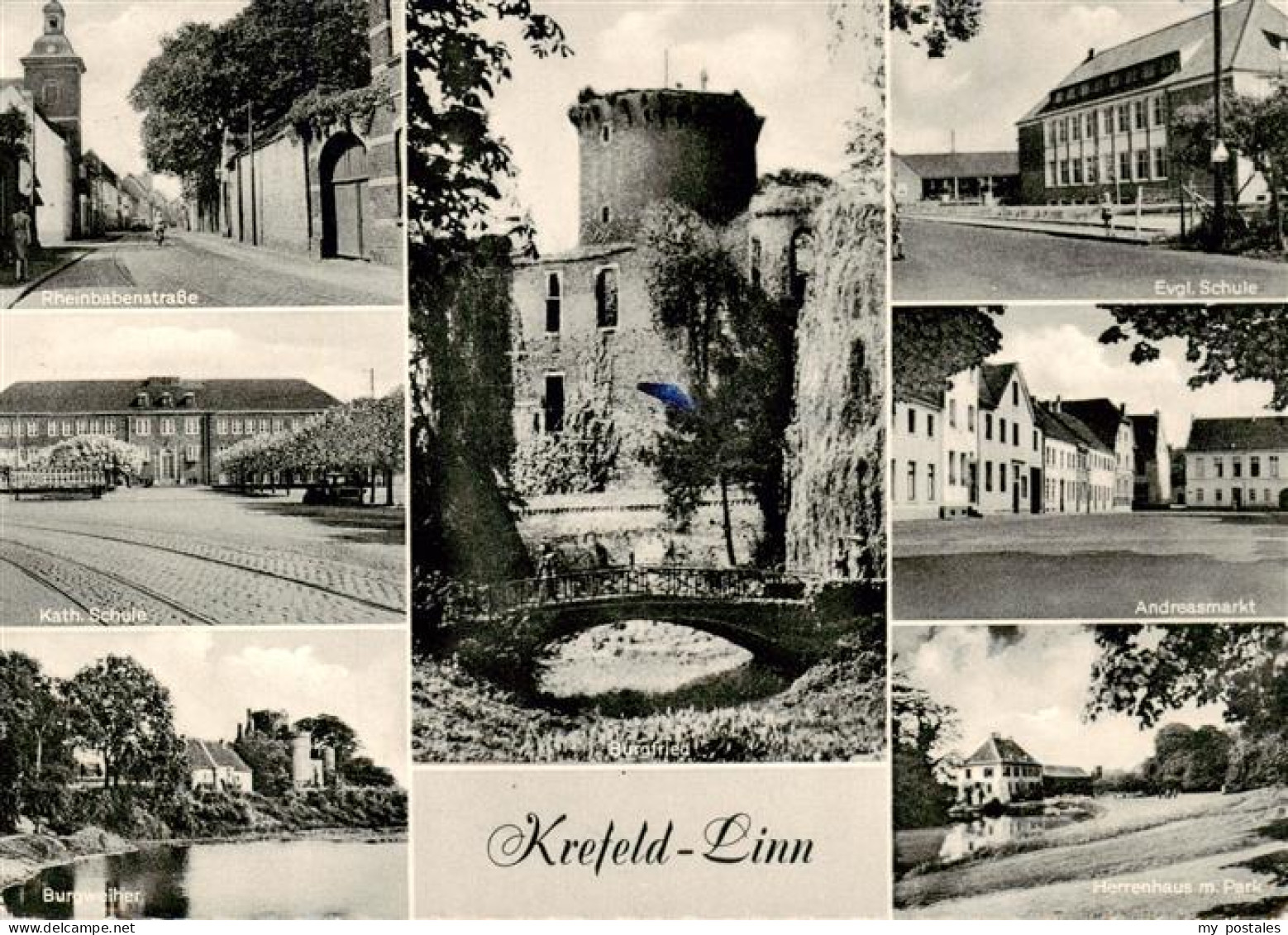 73895473 Linn  Krefeld Rheinbabenstrasse Kath Schule Burgweiher Burgfried Ev Sch - Krefeld