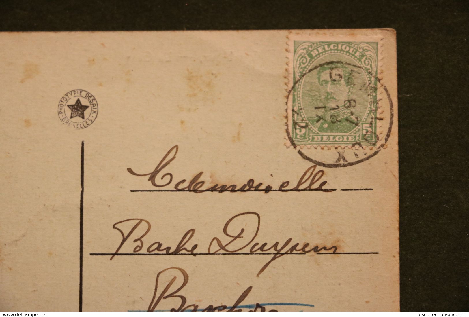 Carte postale gare de Gembloux - station oblitération 1918 - voiture
