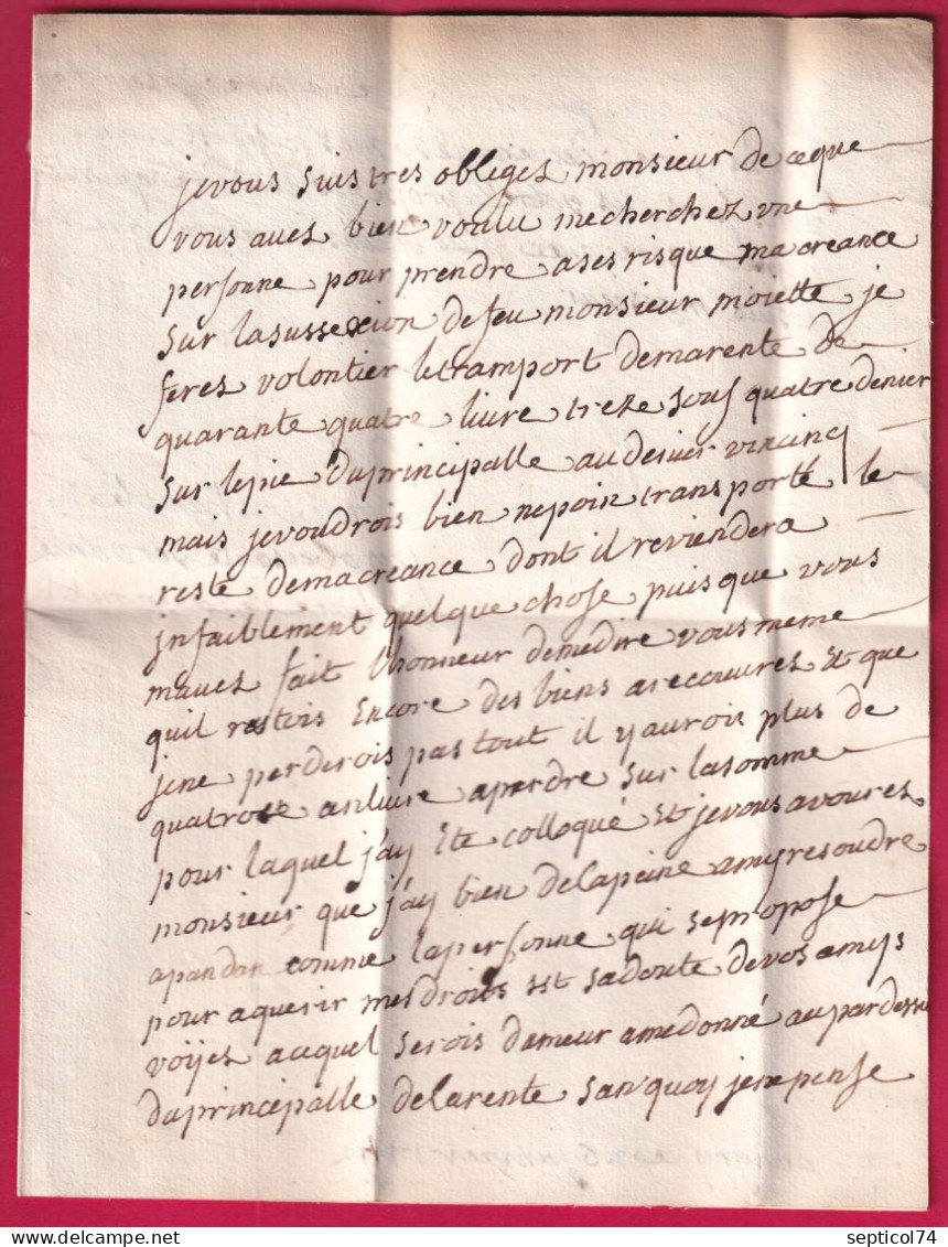 MARQUE DE MAGNY SEINE ET OISE 1752 LENAIN N°1 INDICE 15 POUR PARIS LETTRE - 1701-1800: Precursors XVIII