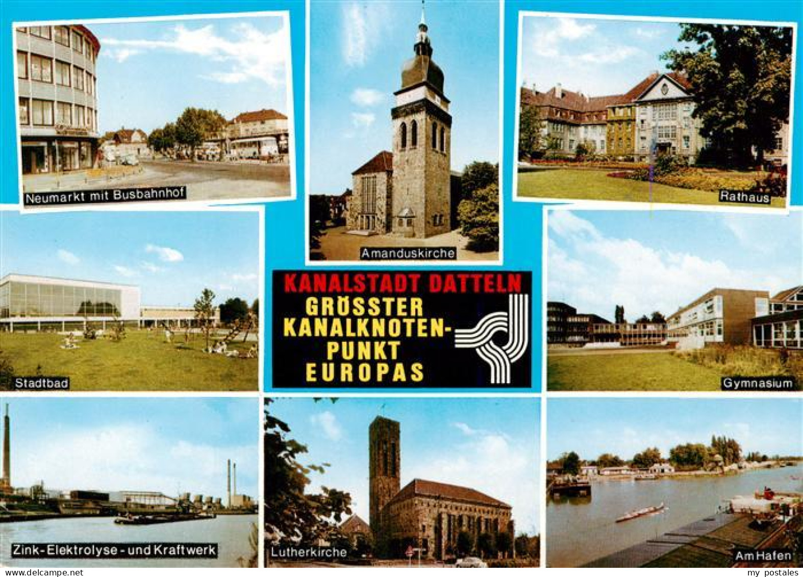 73895353 Datteln Neumarkt Mit Busbahnhof Armanduskirche Rathaus Stadtbad Gymnasi - Datteln