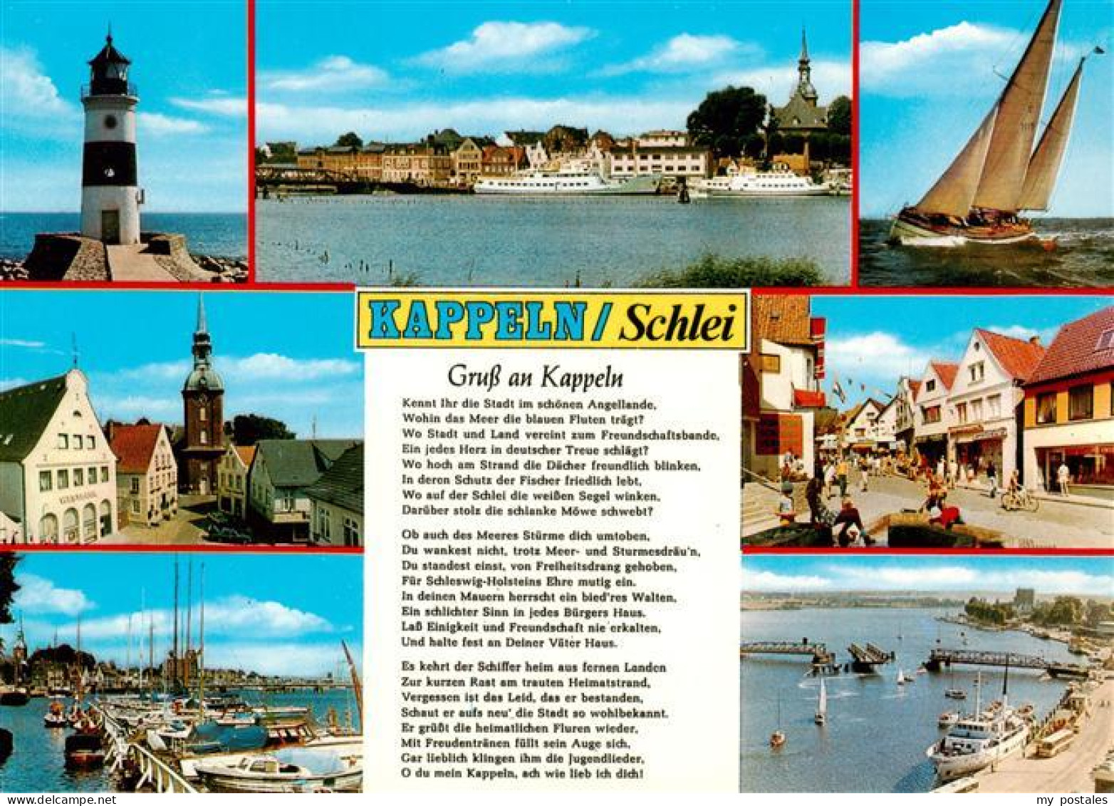 73895350 Kappeln Schlei Leuchtturm Fahrgastschiffe Segelboot Kirche Hafenpartien - Kappeln / Schlei