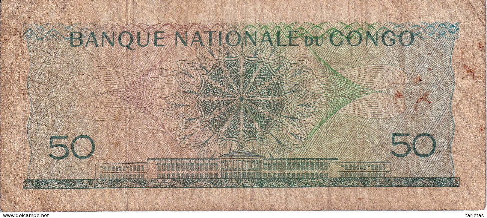 BILLETE DE EL CONGO BELGA DE 50 FRANCS DEL AÑO 1962 (BANKNOTE) - Repubblica Democratica Del Congo & Zaire