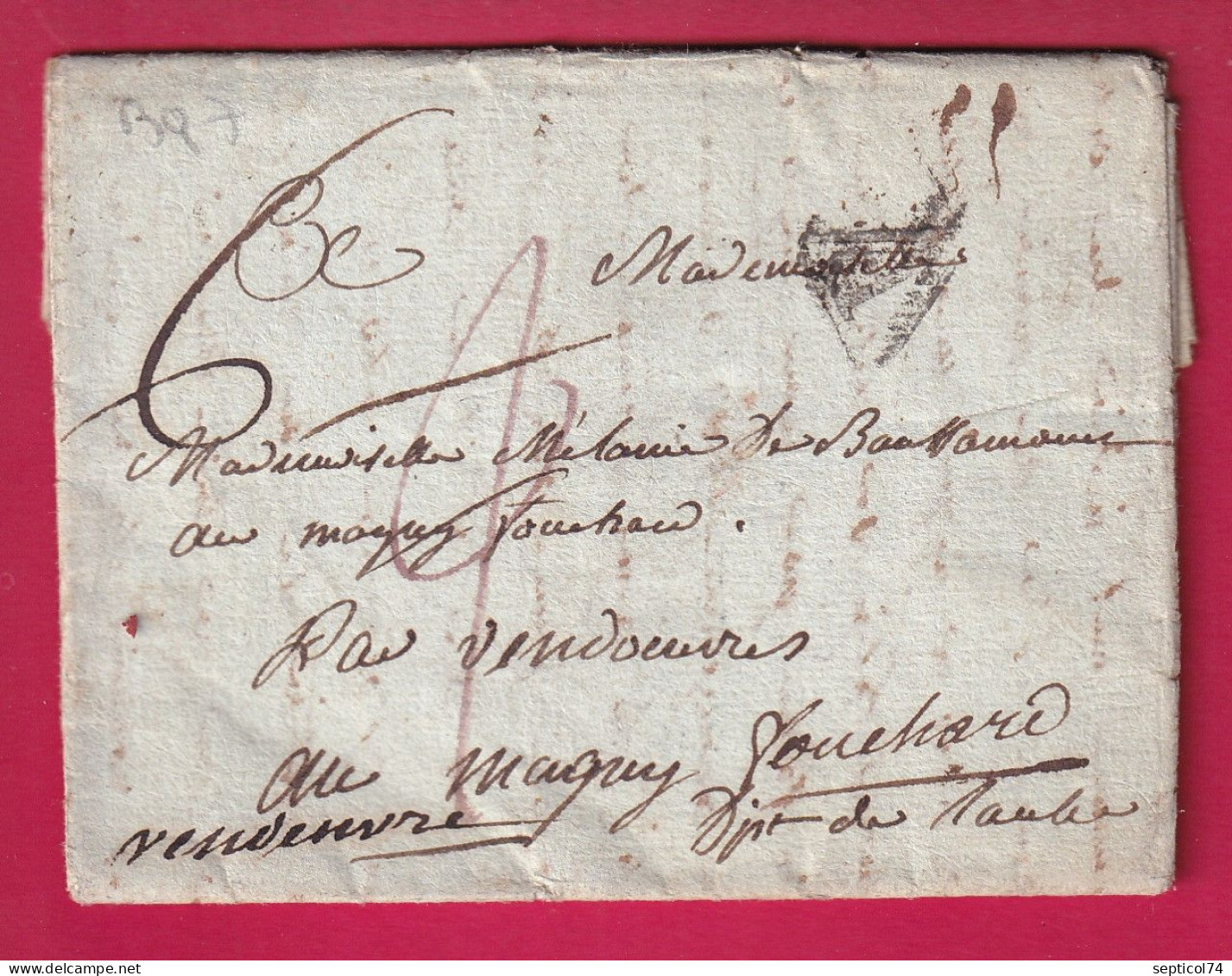 DEBOURSE MANUSCRIT DE MAGNY SEINE ET OISE INDICE 19 DEPART PARIS LETTRE - 1701-1800: Precursori XVIII