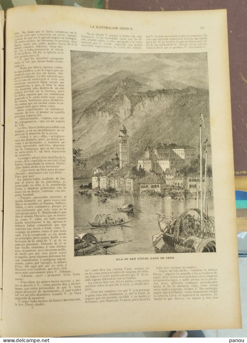 LA ILUSTRACION IBERICA 777 / 20-11-1897 SAN GIULIO, LAGO DE ORTA. San Giulio Island. Isola Di San Giulio Lago D'Orta - Non Classificati