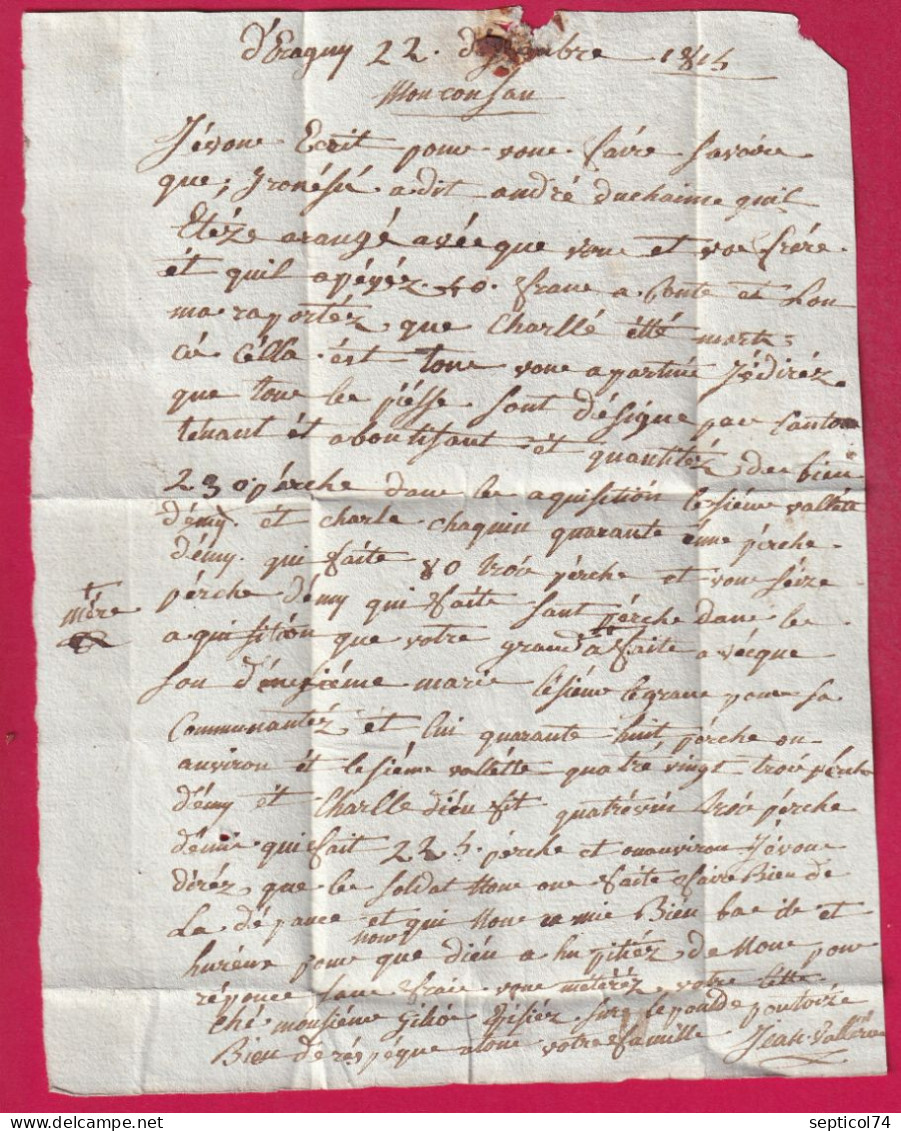 DEBOURSE MANUSCRIT ENGHEINS SEINE ET OISE BONNE POUR ST LEU INDICE 17 DEPART PONTOISE 1815 LETTRE - 1701-1800: Précurseurs XVIII