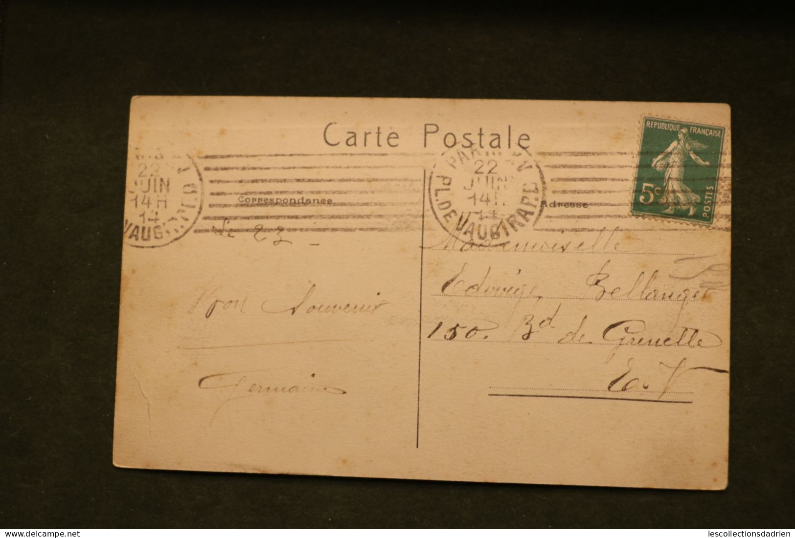 Carte postale Paris mairie XIII arrondissement affranchissement 1914