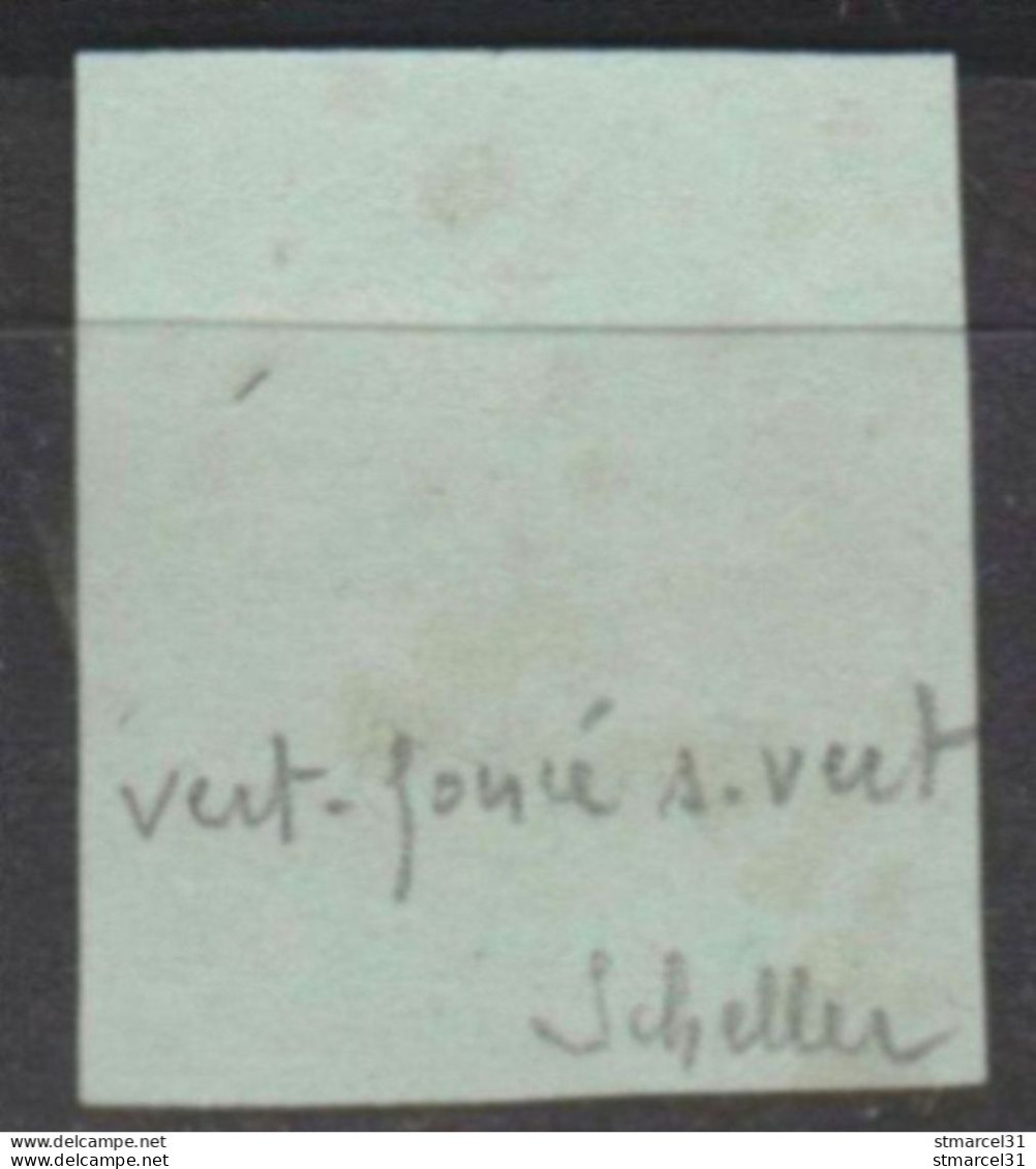 RARETE :  VRAI VERT FONCE Sur VERT N°12c TBE Signé Scheller Cote 380€ - 1853-1860 Napoleon III
