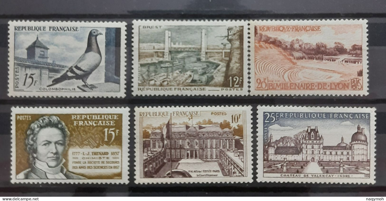 France Yvert 1091-1117-1124-1139-1126-1128 ** Année 1957 MNH. - Neufs