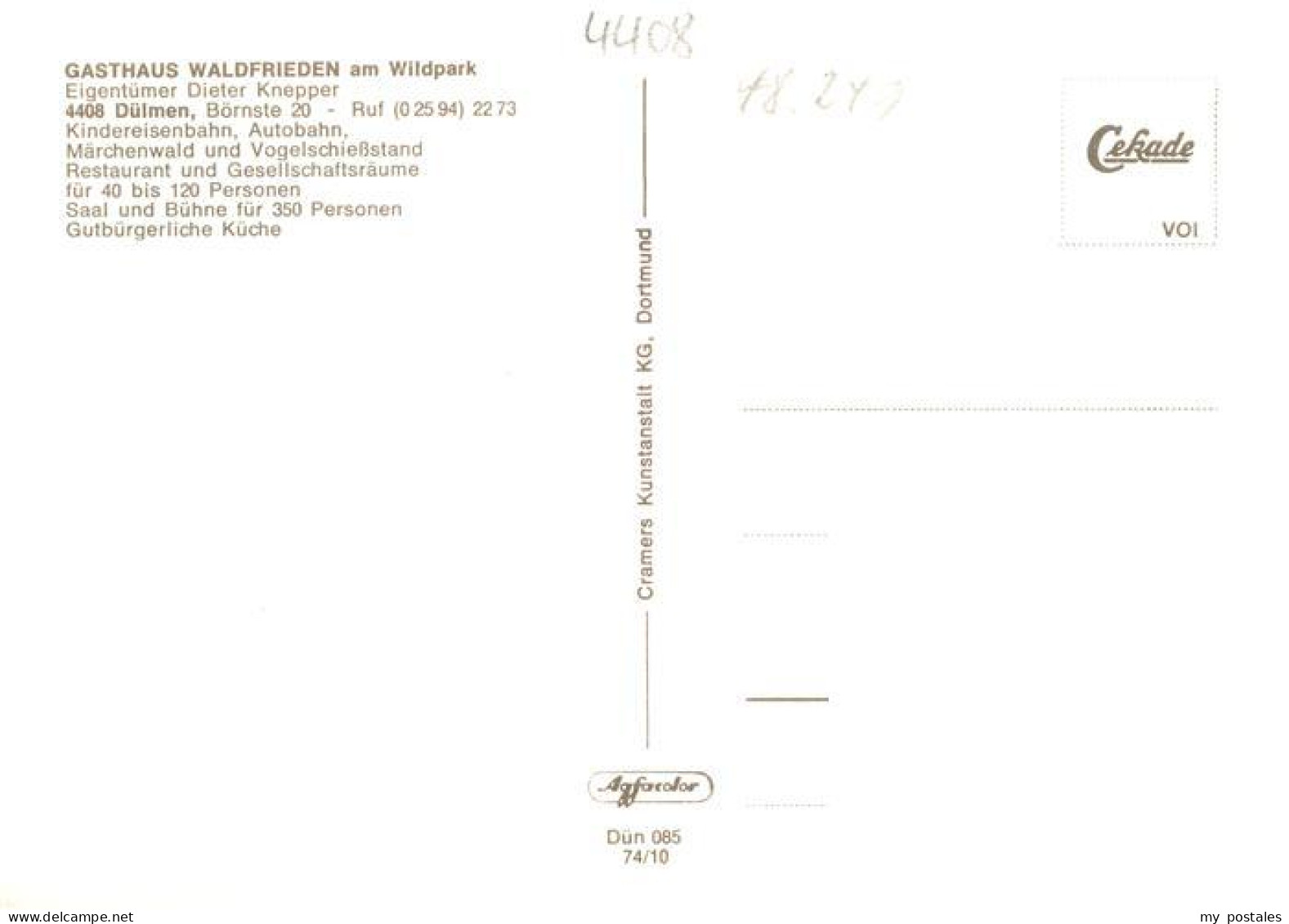 73895096 Duelmen Gasthaus Waldfrieden Am Wildpark Gastraeume Duelmen - Duelmen