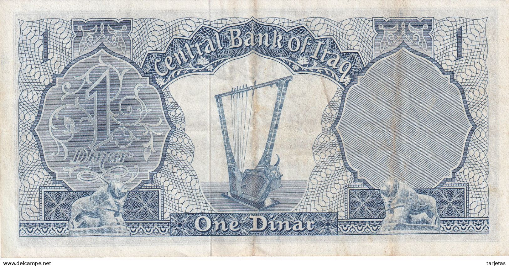 BILLETE DE IRAQ DE 1 DINAR DEL AÑO 1959   (BANKNOTE) - Iraq