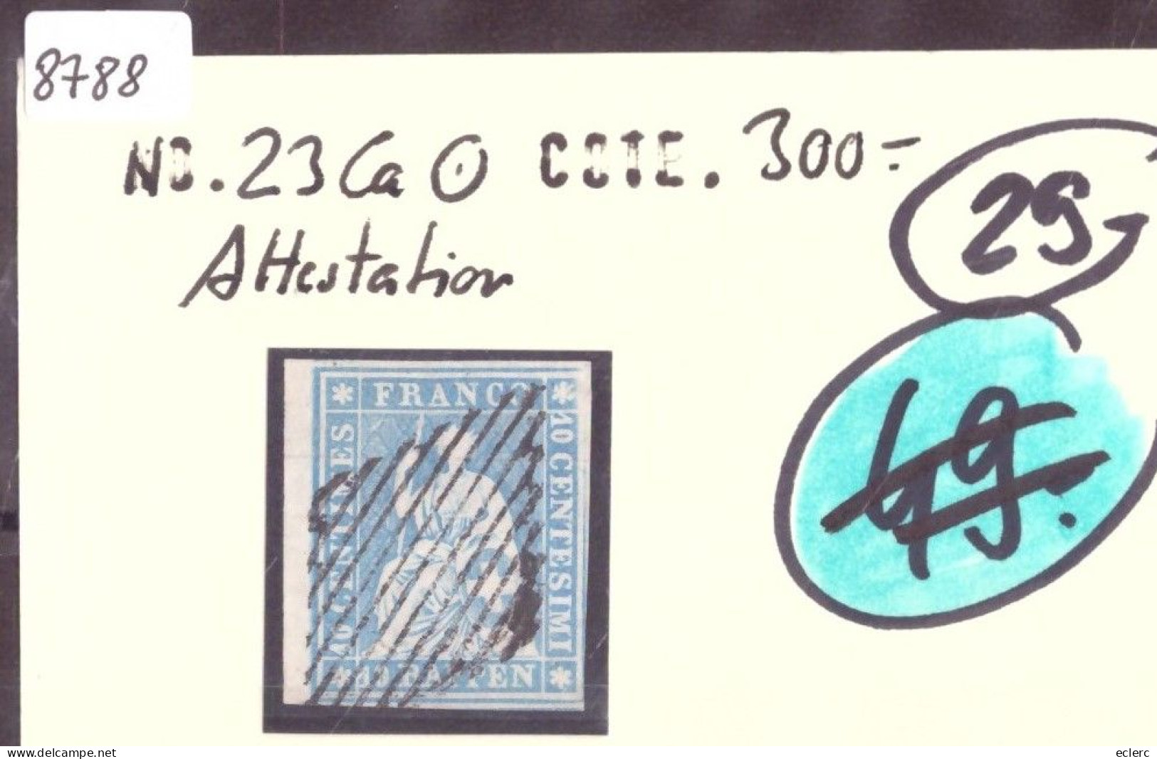 No SBK 23Ca Obliteré - ATTESTATION URS HERMANN - VOIR LES IMAGES POUR LES DETAILS - COTE: 300.- - Used Stamps