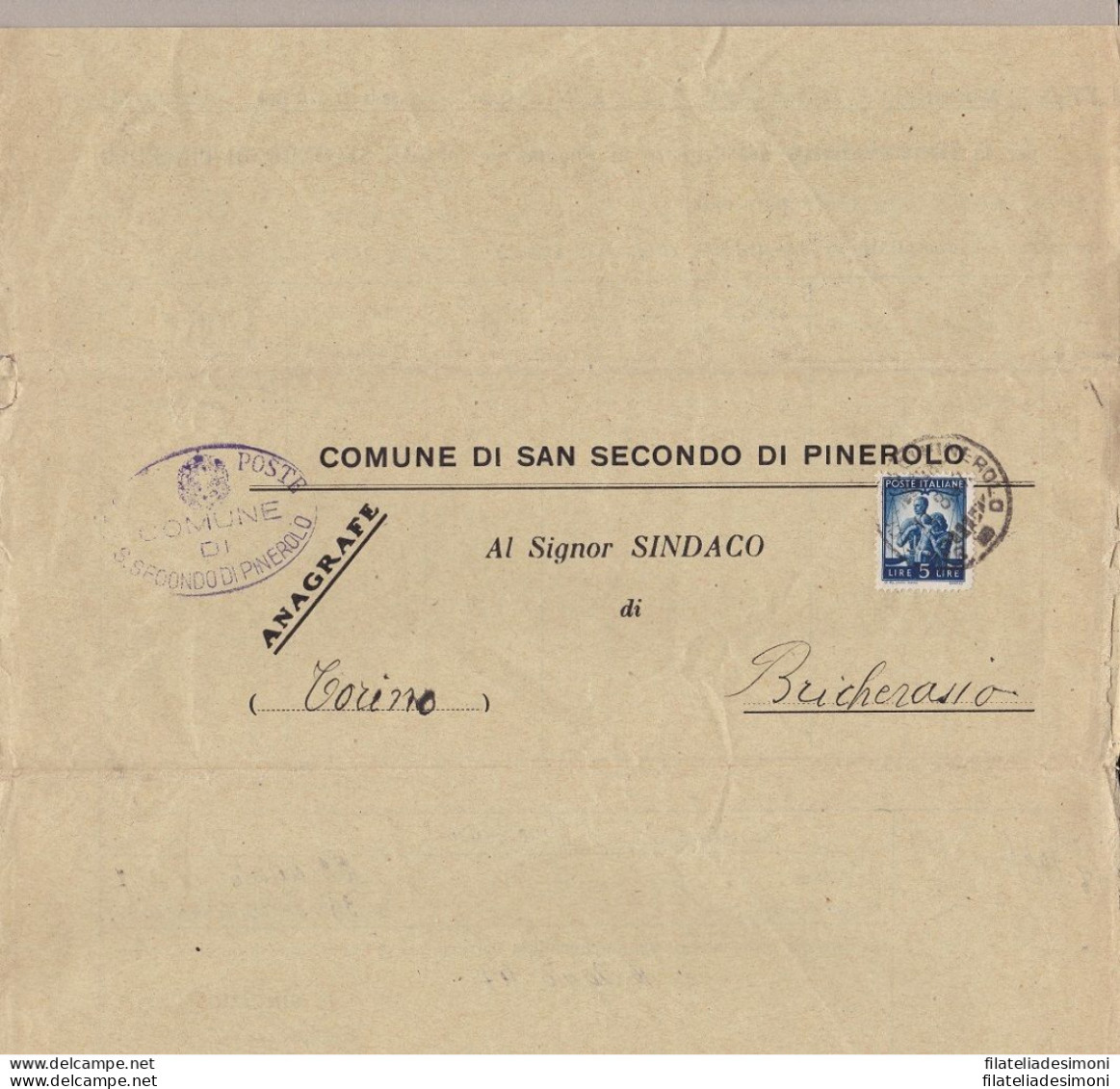 1947  Manoscritto Con Il Segnatasse Da Lire 2 In Coppia+ Valori Democratica - Interi Postali