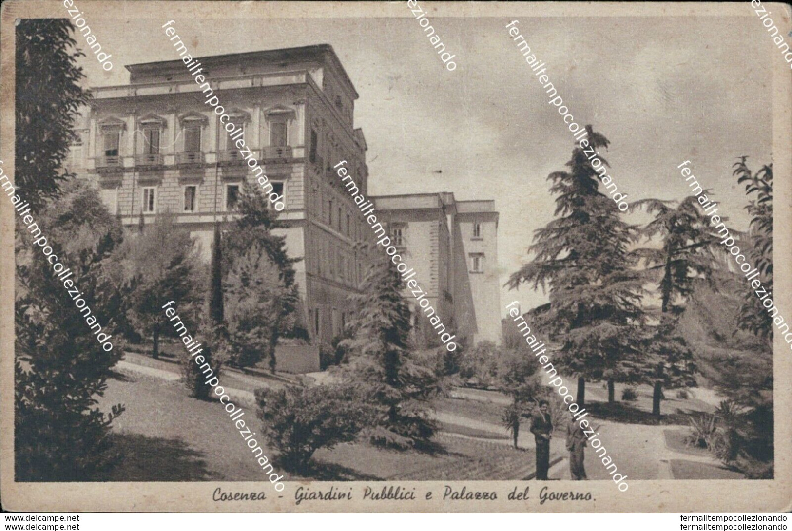 Ao592 Cartolina Cosenza Citta' Giardini Pubblici E Palazzo Del Governo - Cosenza