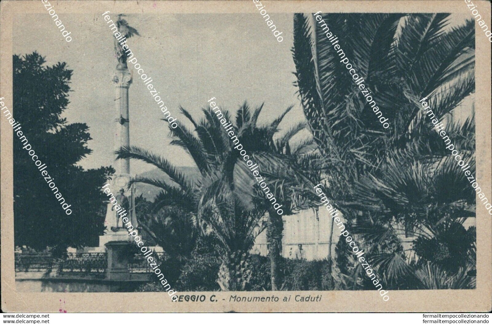 Ao593 Cartolina Reggio Calabria Citta' Monumento Ai Caduti - Reggio Calabria