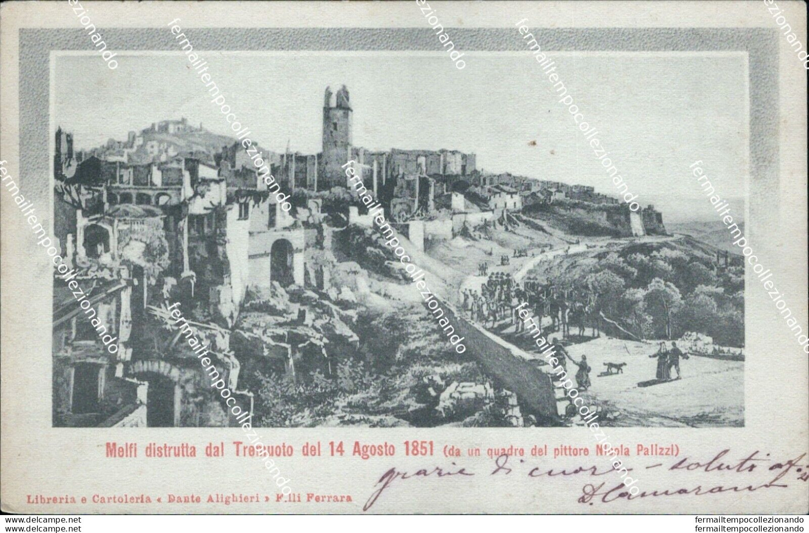 Al674 Cartolina Melfi Distrutta Dal Terremoto Del 1851 Provincia Di Potenza - Potenza