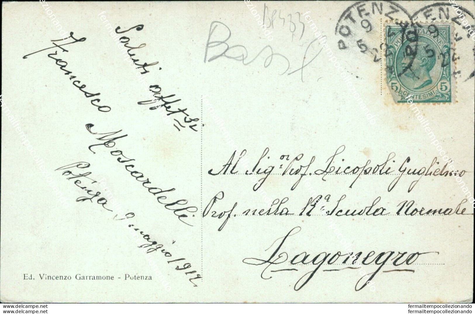 Bg483 Cartolina Potenza Citta' Viale Garibaldi - Potenza