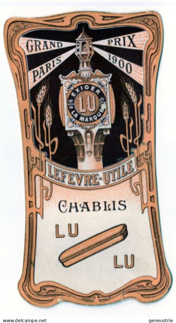 Magnifique Publicité Style Art Nouveau "Lefevre-Utile à Nantes / Chablis LU" Exposition Universelle Paris 1900 - Publicités