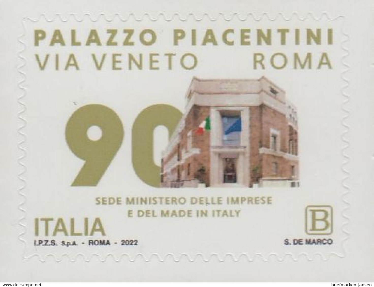 Italien MiNr. 4474, 90. Jahrestag Der Einweihung Des Palazzo Piacentinti, Rom - Ohne Zuordnung