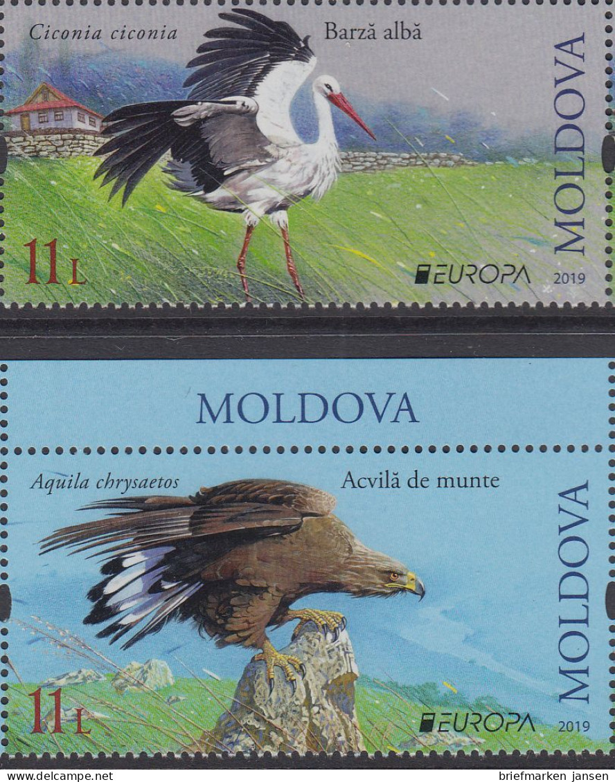 Moldawien MiNr. 1096-1097 Europa 2019 Einheimische Vögel (2 Werte) - Moldavië