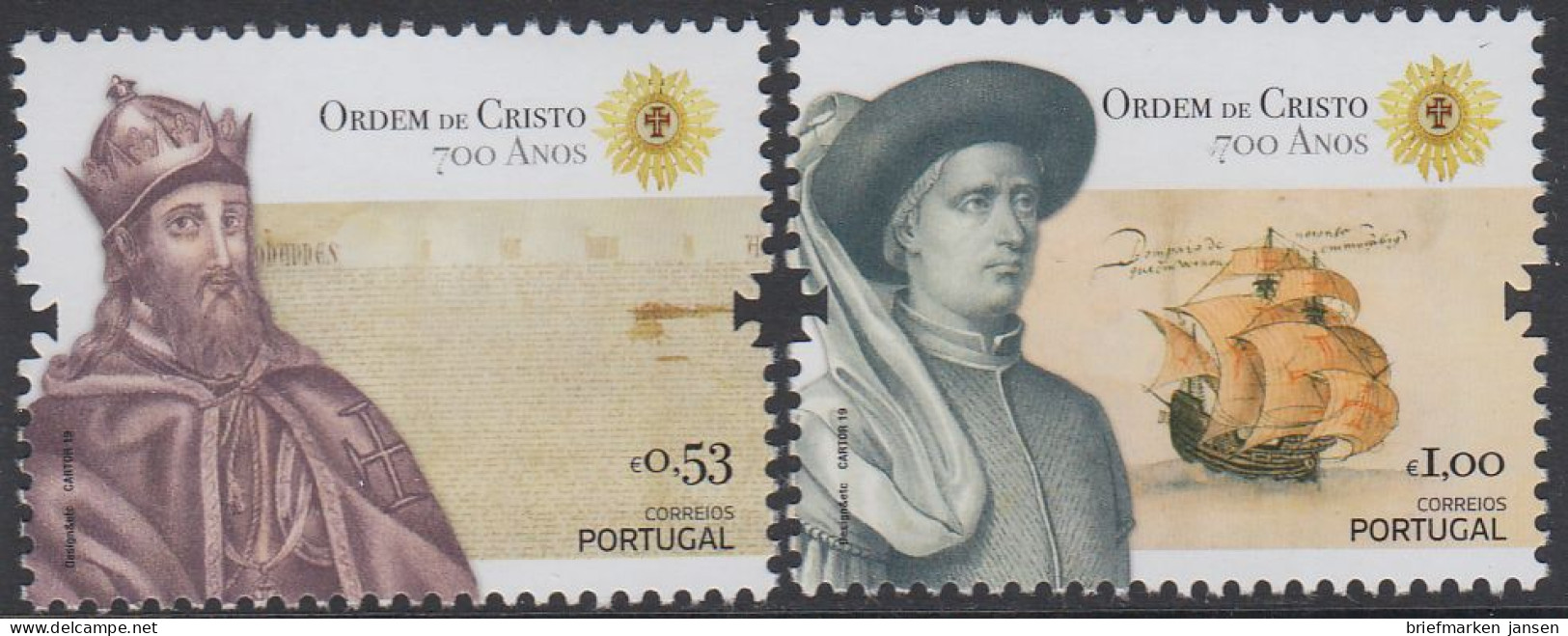 Portugal MiNr. 4481-4482 700. Jahrestag Gründung Des Ordens Der Christusritter - Autres & Non Classés