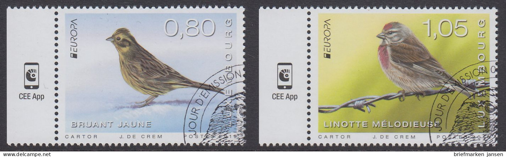 Luxemburg Mi.Nr. 2201-2202 Europa 2019 Einheimische Vögel (2 Werte) - Autres & Non Classés