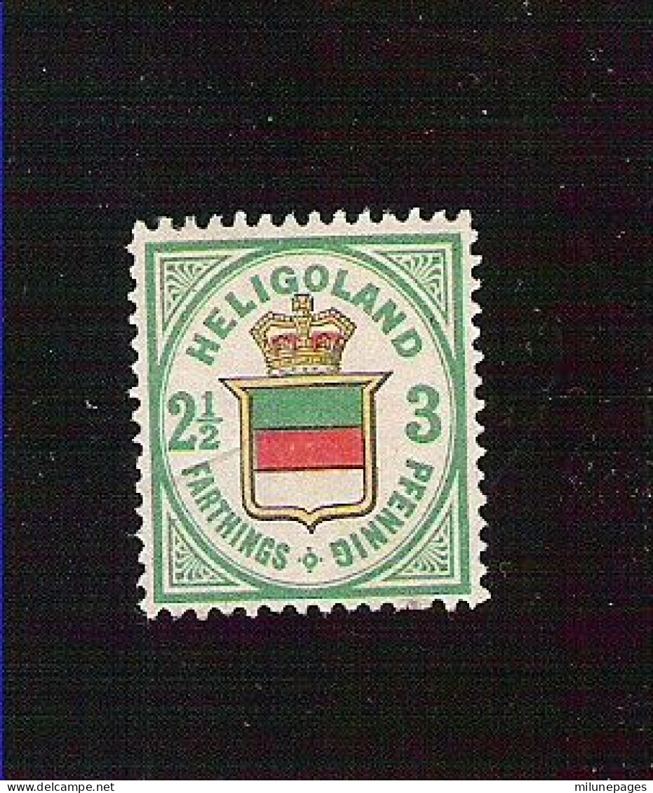 Heligoland Helgoland 3 Pfennig Yvert N°16 Neuf Sans Gomme Petite Charnière - Heligoland (1867-1890)