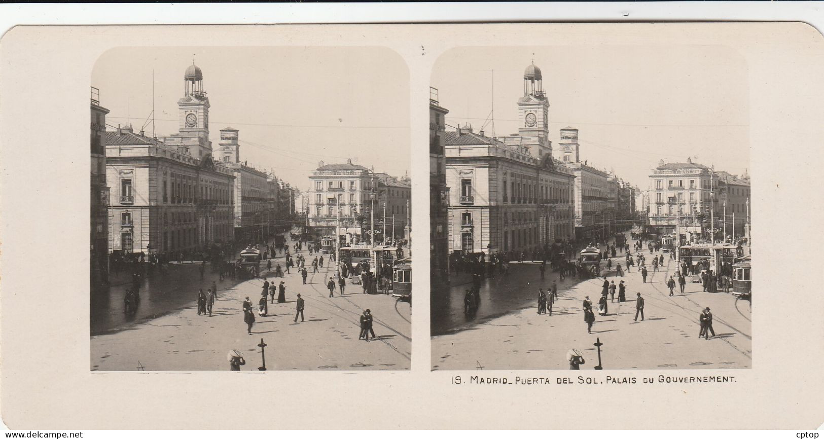 Madrid ,puerta Del Sol  Photo 1905 Dim 18 X 9 Cm - Madrid